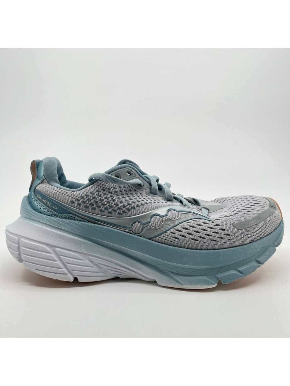 Saucony Guide 17 Womens Size 7 Gray Blue Athletic Walking Running Shoes Sneakers